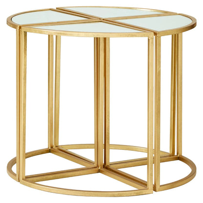 Farran Set of 5 Champagne Gold Coffee Table with Nesting Tables