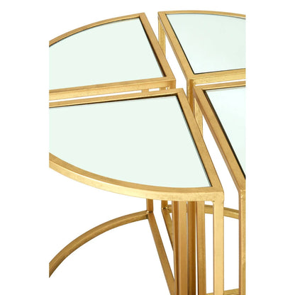 Farran Set of 5 Champagne Gold Coffee Table with Nesting Tables