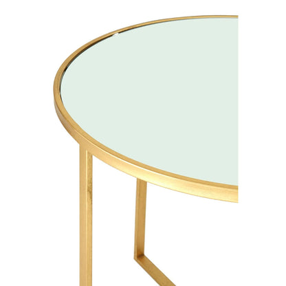 Farran Set of 5 Champagne Gold Coffee Table with Nesting Tables