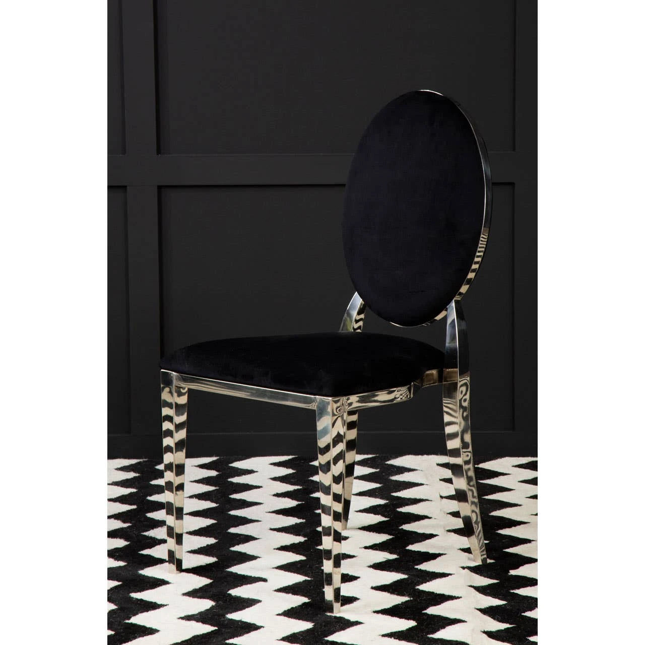 Sarita Stackable Silver Finish Dining Chair