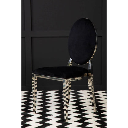 Sarita Stackable Silver Finish Dining Chair