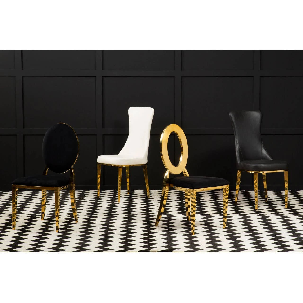 Sarita Stackable Gold Finish Dining Chair