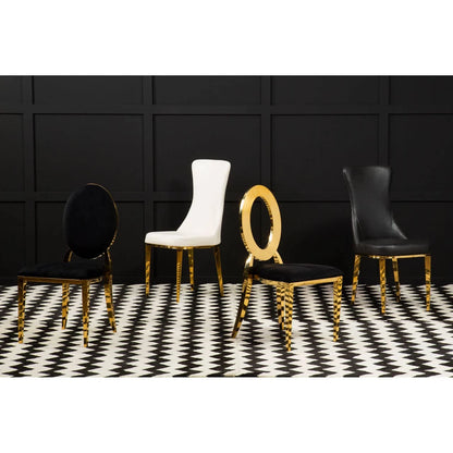 Sarita Stackable Gold Finish Dining Chair