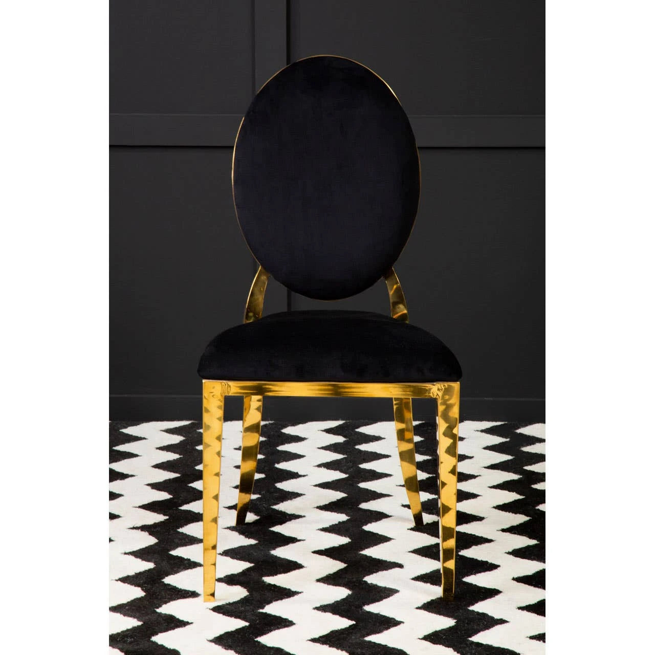Sarita Stackable Gold Finish Dining Chair