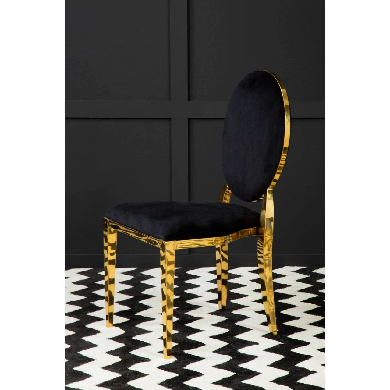Sarita Stackable Gold Finish Dining Chair