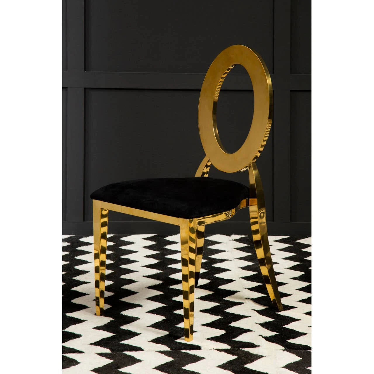 Sarita Stackable Gold Frame Dining Chair