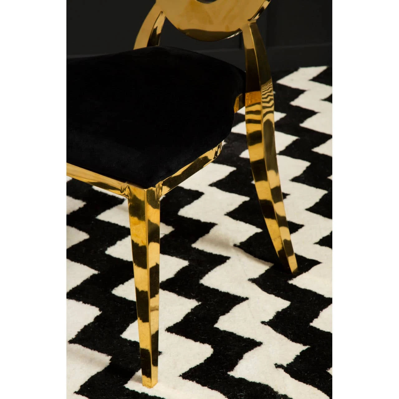 Sarita Stackable Gold Frame Dining Chair