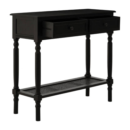 Heritage Two Drawer Black Finish Console Table