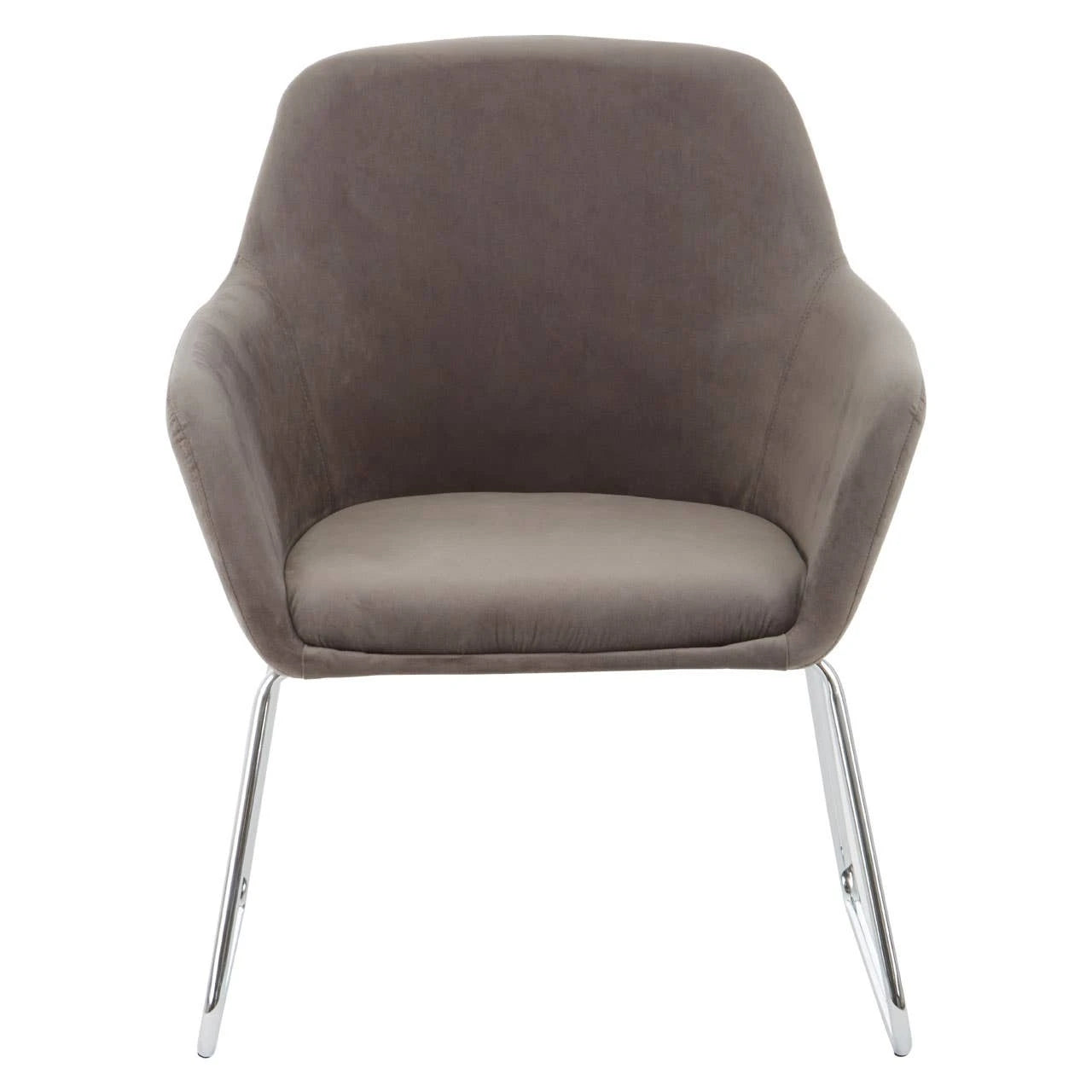 Stockholm Grey Velvet Dining Chair with Chrome Legs