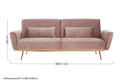 Hatton Pink Velvet Sofa Bed