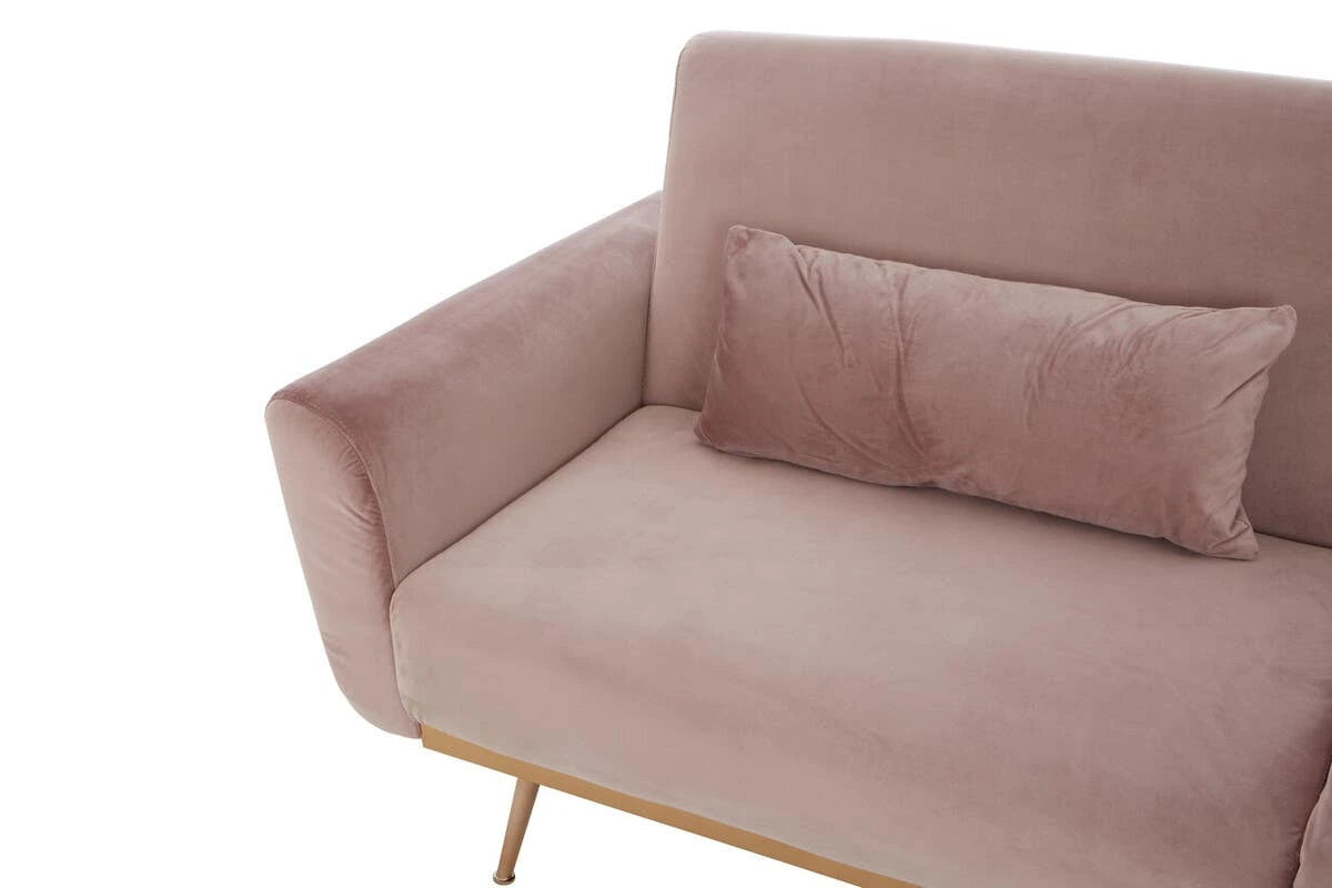 Hatton Pink Velvet Sofa Bed