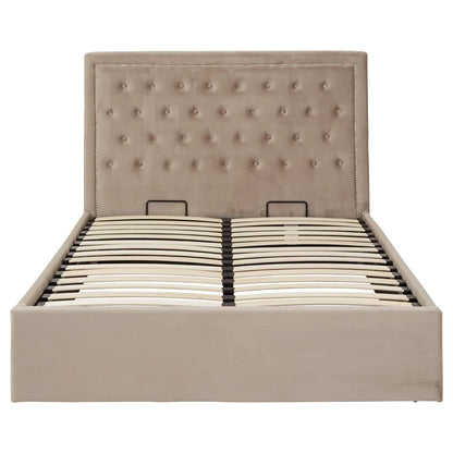 Hannah Mink Velvet Ottoman Double Bed