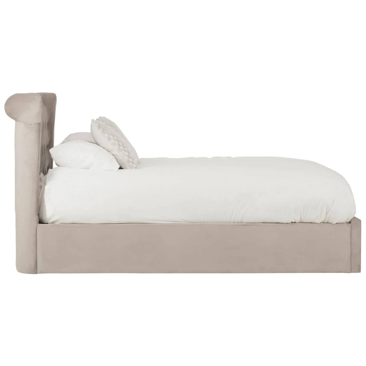Edison Mink Velvet Ottoman Double Bed