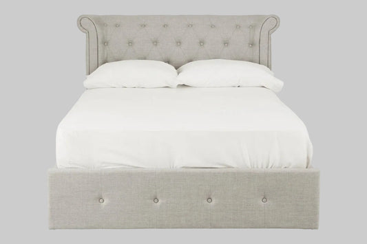 Edison Light Grey Ottoman Double Bed