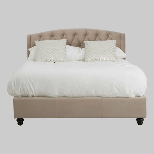 Josephine Mink Brushed Velvet Double Bed