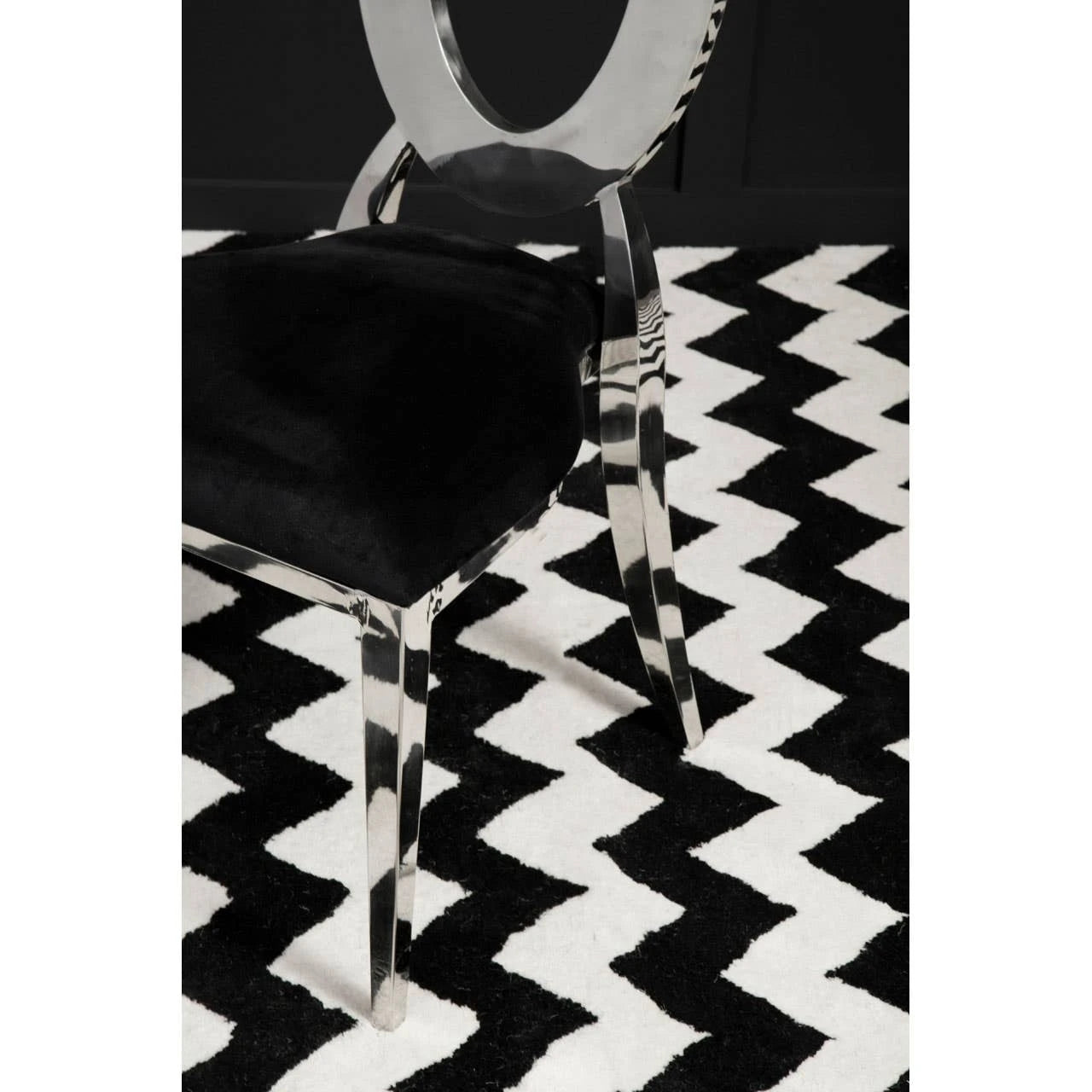 Sarita Stackable Silver Frame Dining Chair