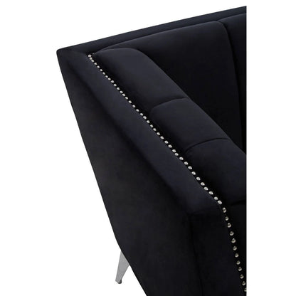 Hansa Black Velvet Chair