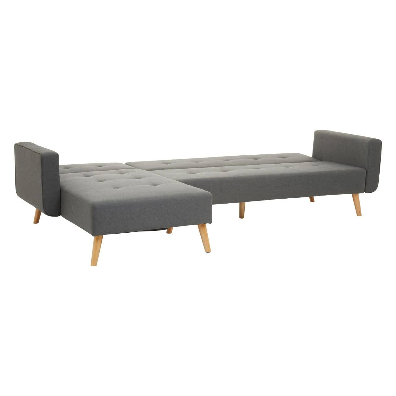 Hansa Hagen Grey Linen Corner Sofa Bed