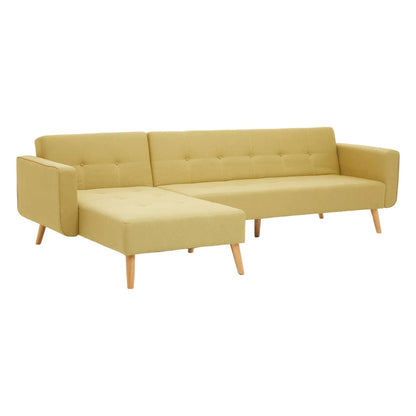 Hansa Hagen Olive Linen Corner Sofa Bed