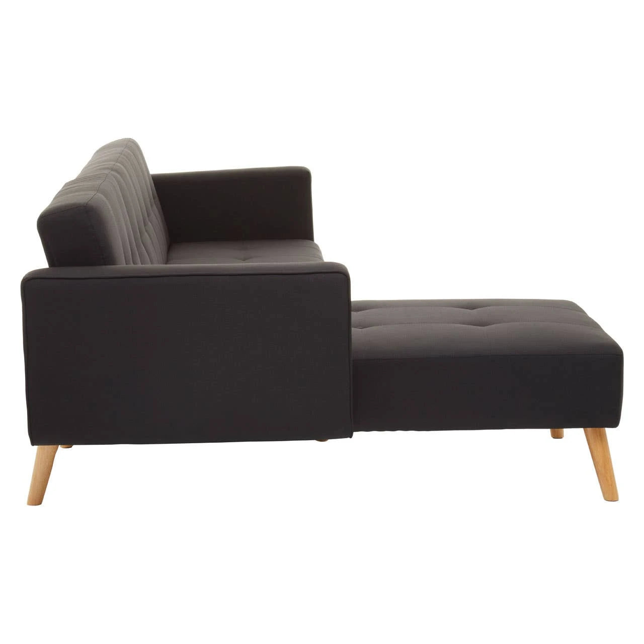 Hansa Hagen Black Linen Corner Sofa Bed