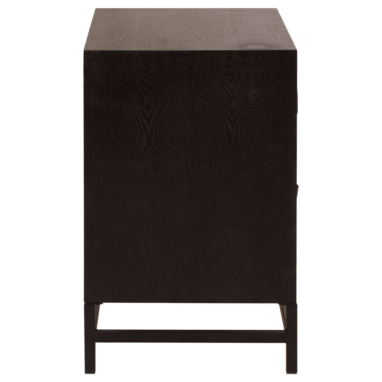 Lombok Rustic Chevron and Black 2 Drawer Bedside Table