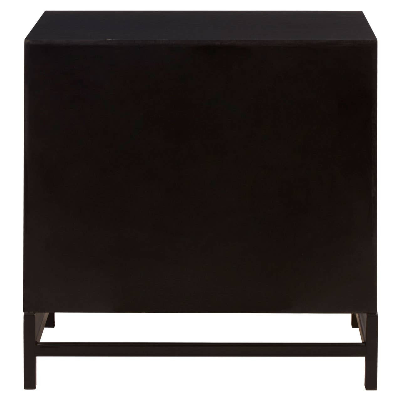 Lombok Rustic Chevron and Black 2 Drawer Bedside Table