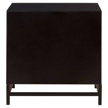 Lombok Rustic Chevron and Black 2 Drawer Bedside Table