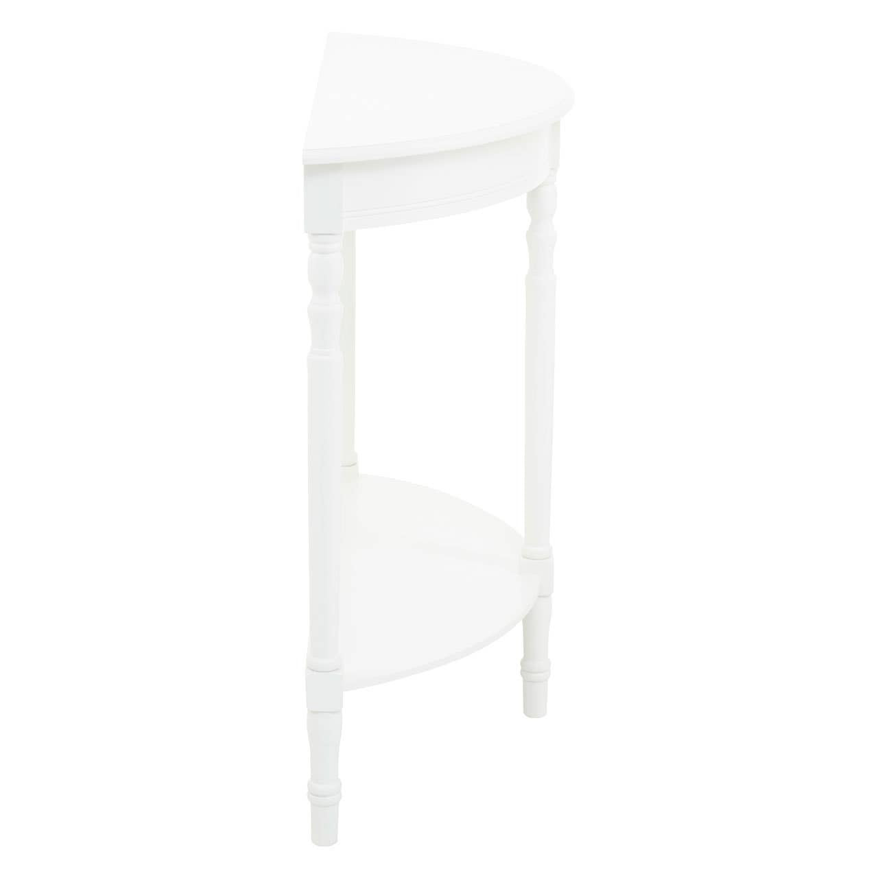 Heritage White Semi Circle Console Table