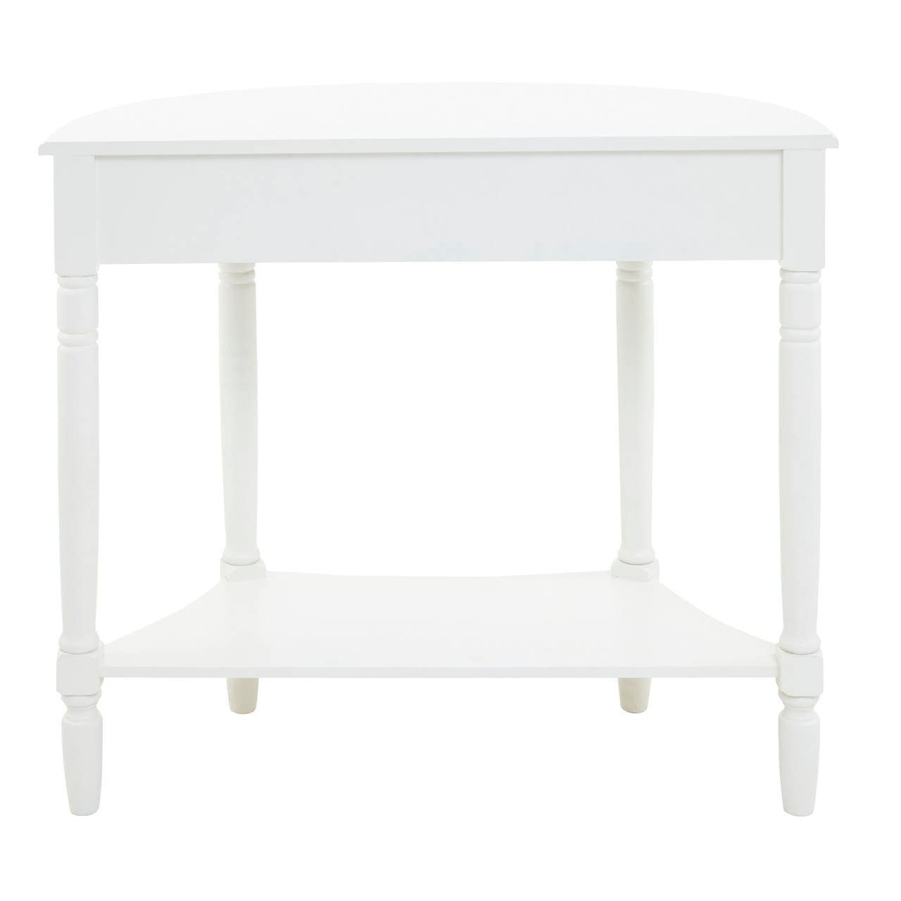 Heritage White Pine Wood Half Moon Console Table with 1 Drawer