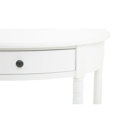 Heritage White Pine Wood Half Moon Console Table with 1 Drawer
