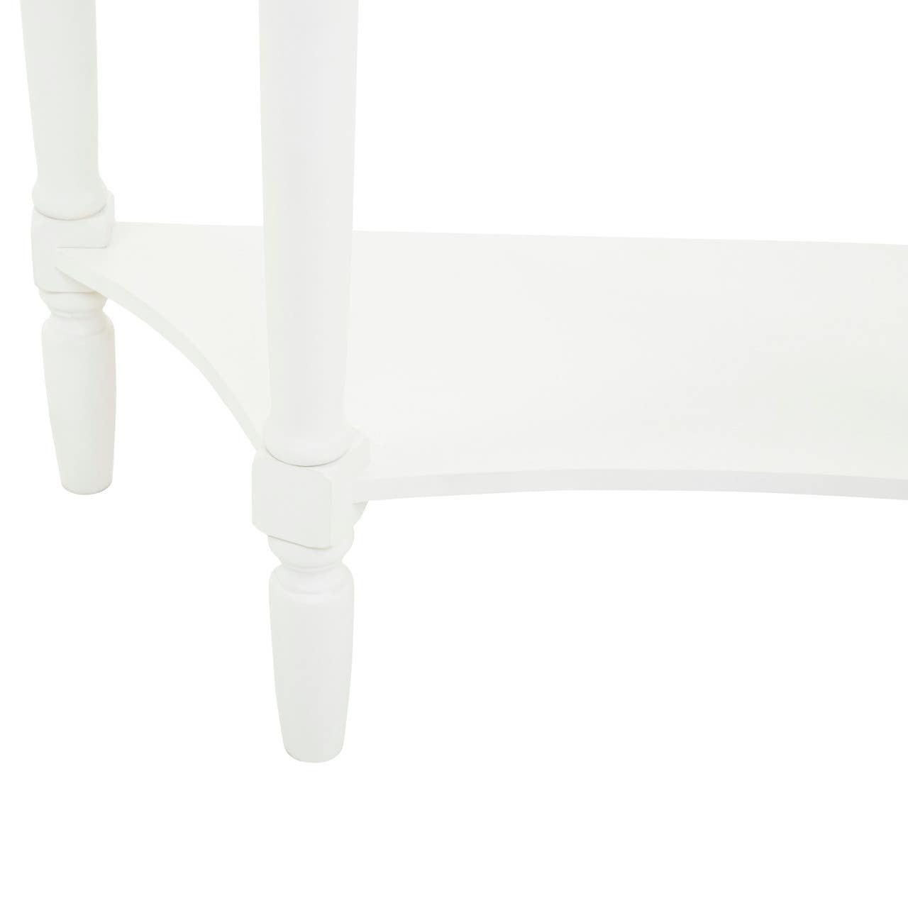 Heritage White Pine Wood Half Moon Console Table with 1 Drawer
