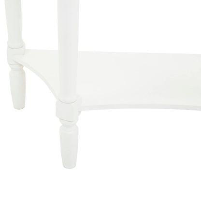 Heritage White Pine Wood Half Moon Console Table with 1 Drawer