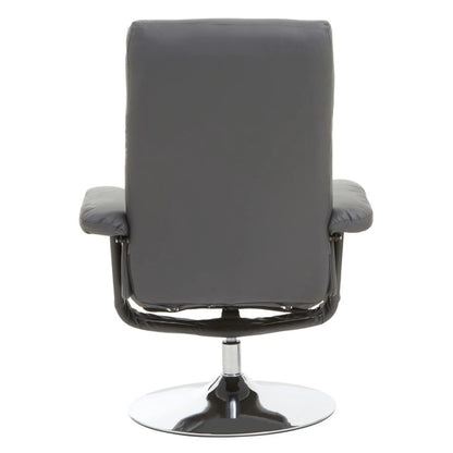 Denton Grey Leather Effect Reclining Chair