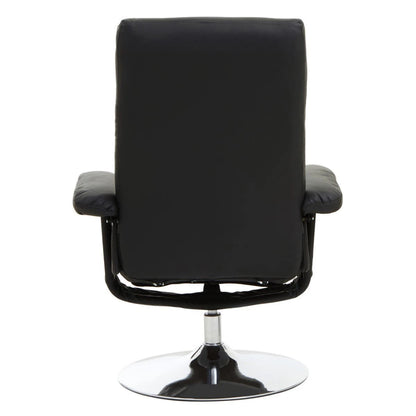 Denton Black Leather Effect Reclining Chair