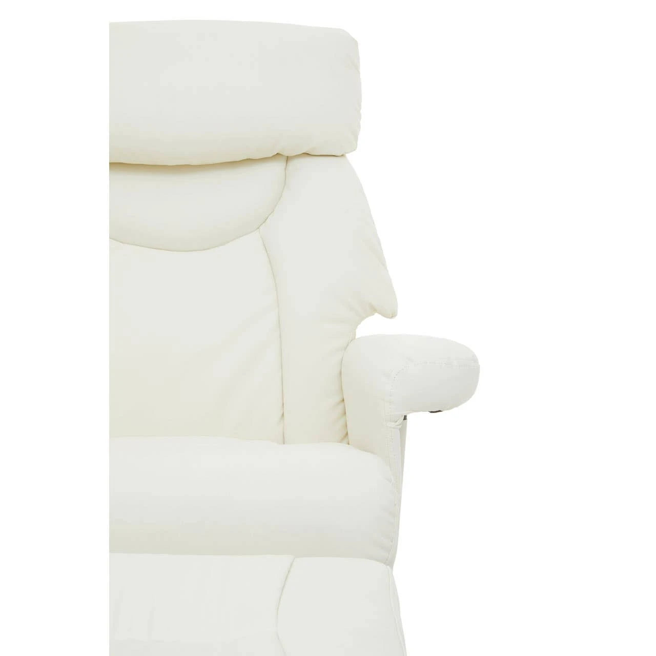 Denton Ivory Leather Effect Reclining Chair And Footstool