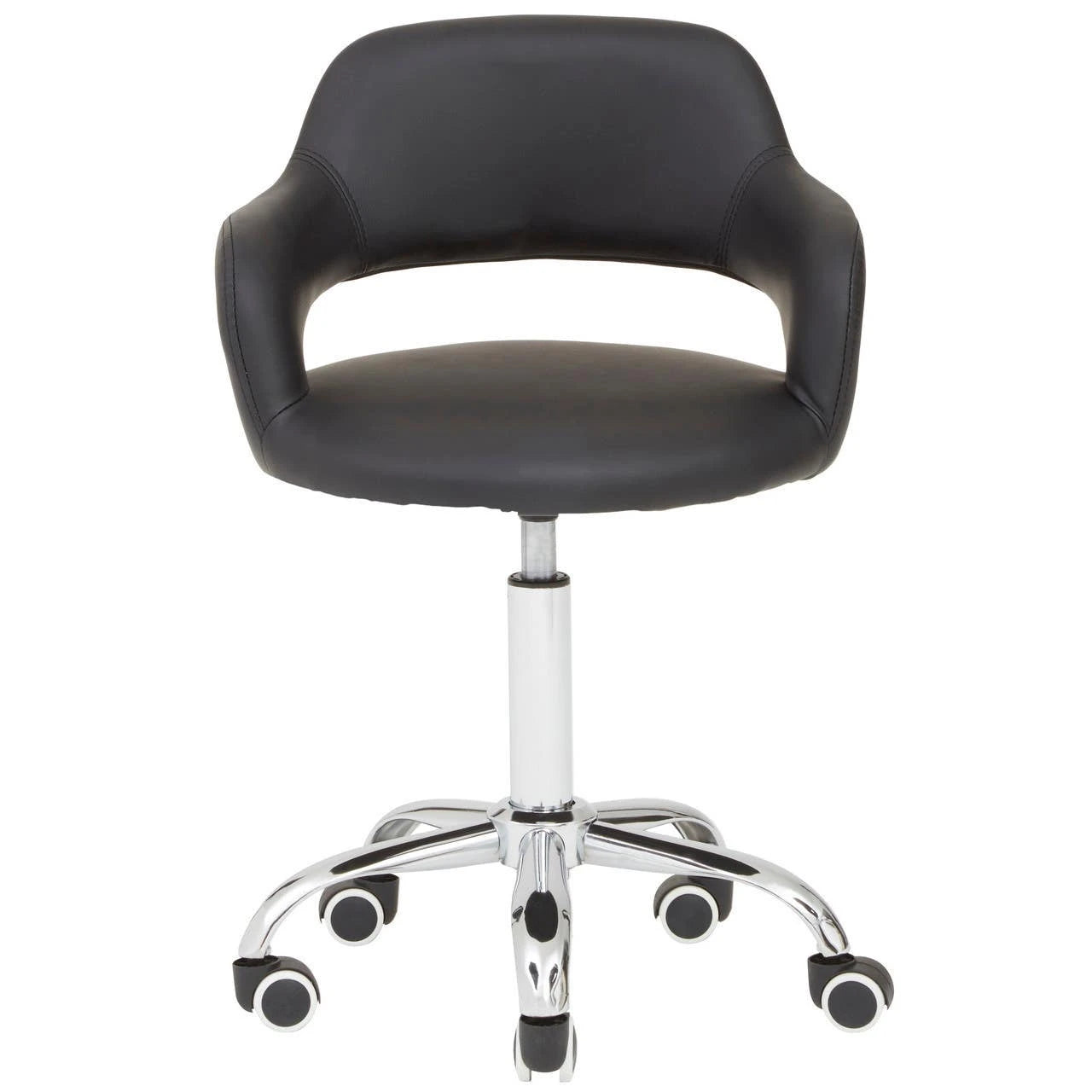 Fionna Black Home Office Chair with Curved Back