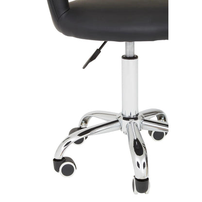 Fionna Black Home Office Chair with Curved Back