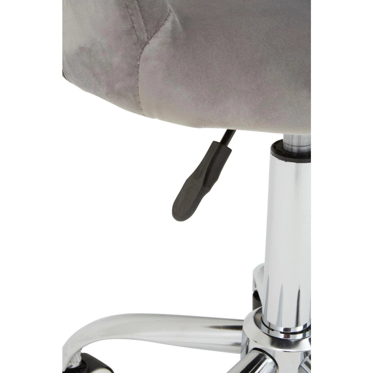 Fionna Grey Velvet Home Office Chair with Curved Back