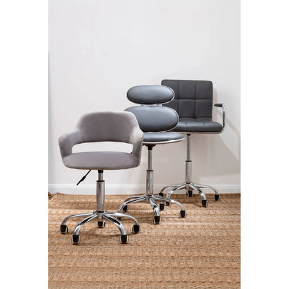 Finn Grey Home Office Chair with Swivel Base