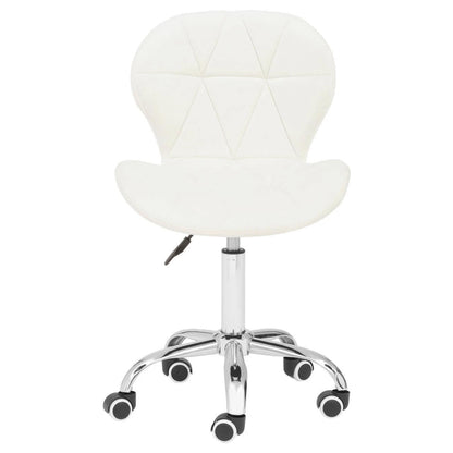 Franki White Velvet Quilted Home Office Chair