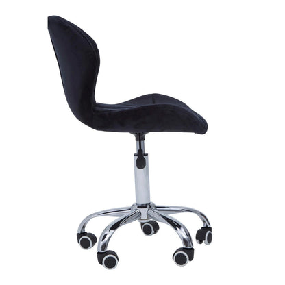Franki Black Velvet Quilted Home Office Chair