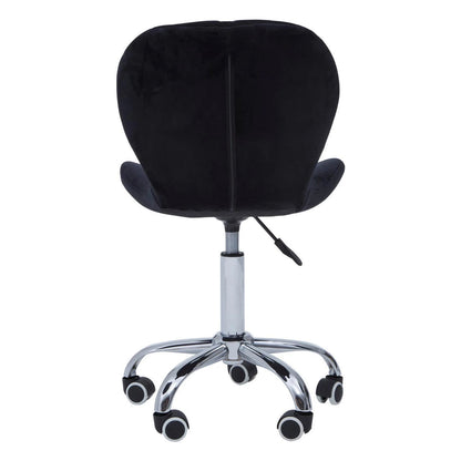 Franki Black Velvet Quilted Home Office Chair