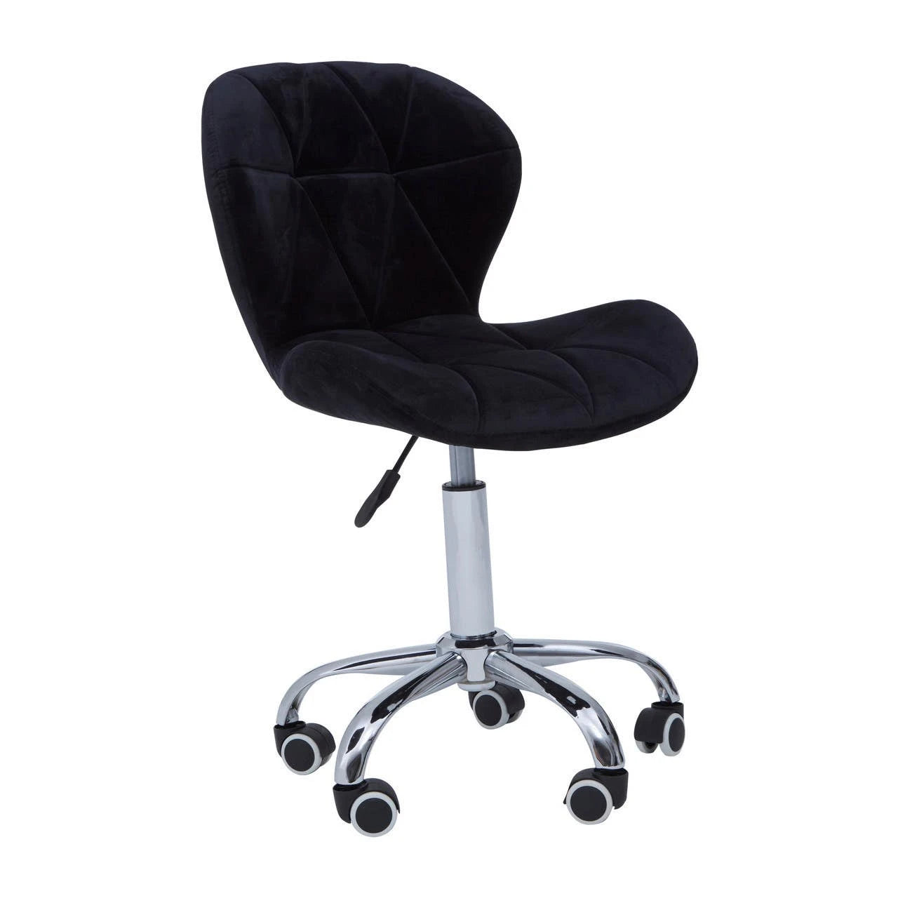 Franki Black Velvet Quilted Home Office Chair