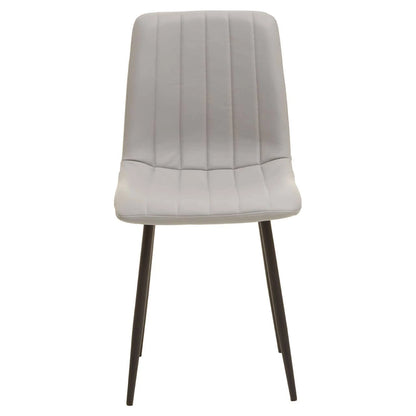 Tiana Set of 4 Light Grey Leather Effect Dining Chairs