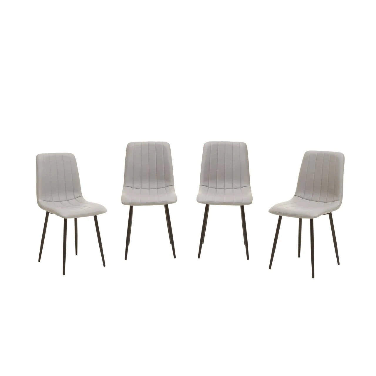 Tiana Set of 4 Light Grey Leather Effect Dining Chairs