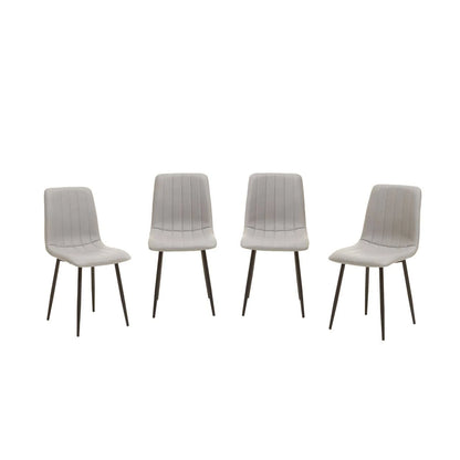 Tiana Set of 4 Light Grey Leather Effect Dining Chairs