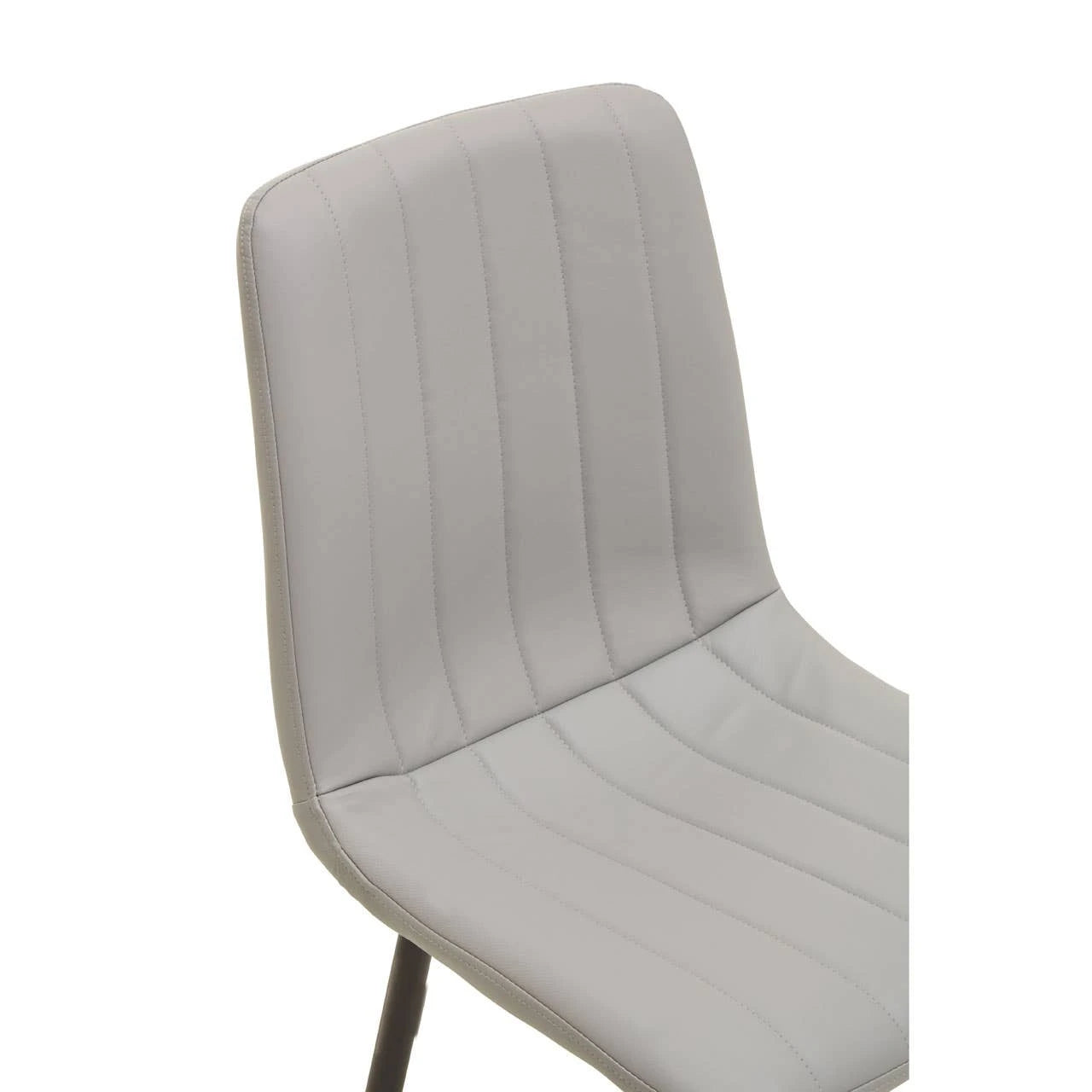 Tiana Set of 4 Light Grey Leather Effect Dining Chairs