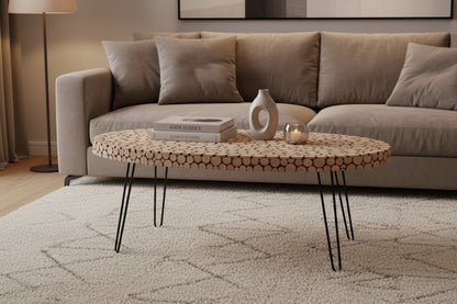 Lacuna Fir Wood Oval Coffee Table