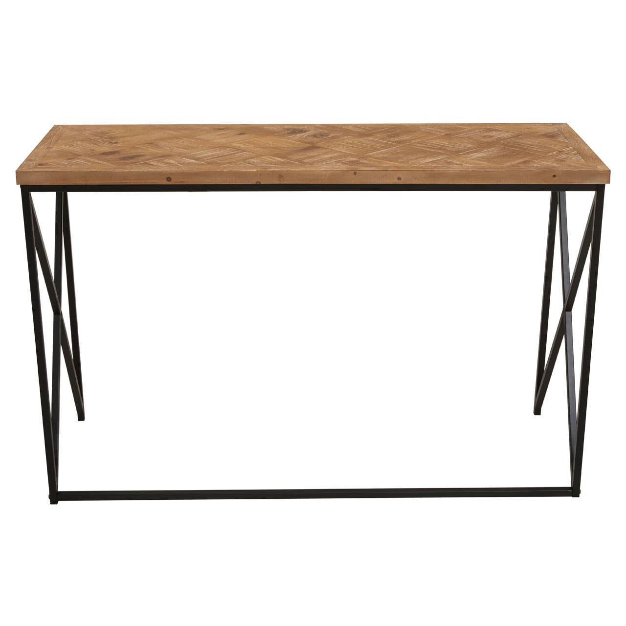 Kickford Parquet Fir Wood Console Table