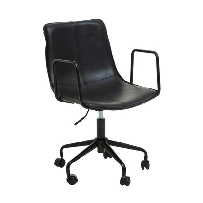 Branson Black Leather Effect Home Office Chair